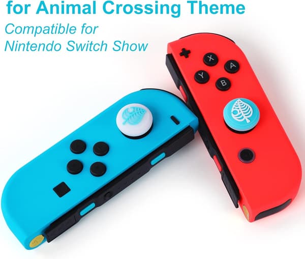 Søde tommelfingergreb (Blå blade) til Nintendo Switch/Switch Lite