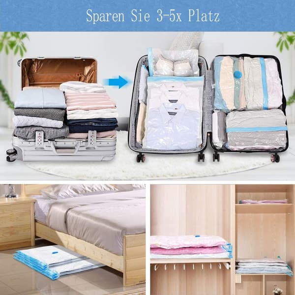 10-pack vakuumförpackningsväskor 100x80cm, 80x60cm, 60x40cm förvaringspåse resa