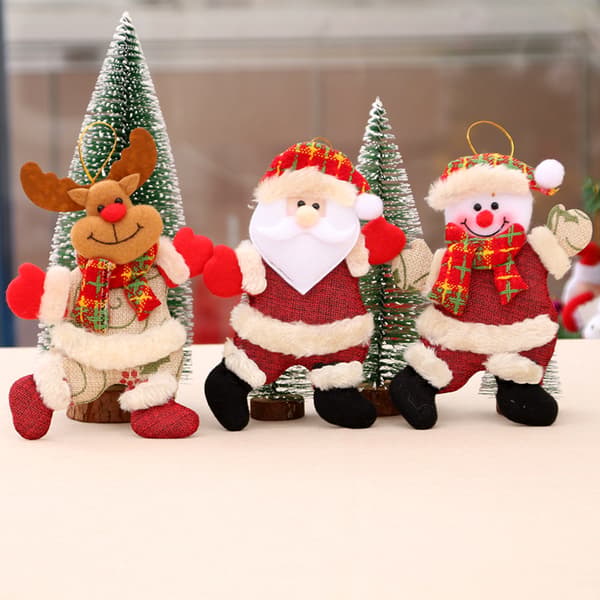 4 stycken julgransprydnader Hängande juldocka Chr