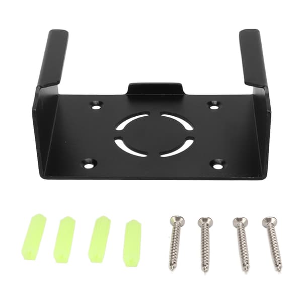 Set-top Box Mount Aluminum Alloy Rustproof Screw Fixing Wall Mount for IOS TV Black