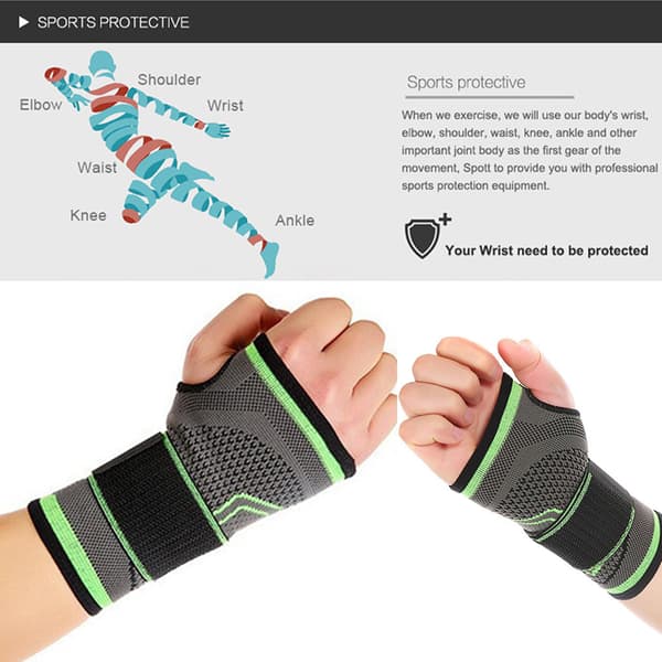 Breathable Fingerless Compression Gloves with Wrist Support for Training, Sports XL XL