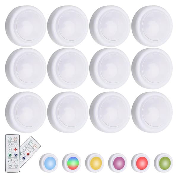 12-pack - LED Spotlights with Remote Control - Wireless Multicolor 12-Pack MultiColor 12-Pack