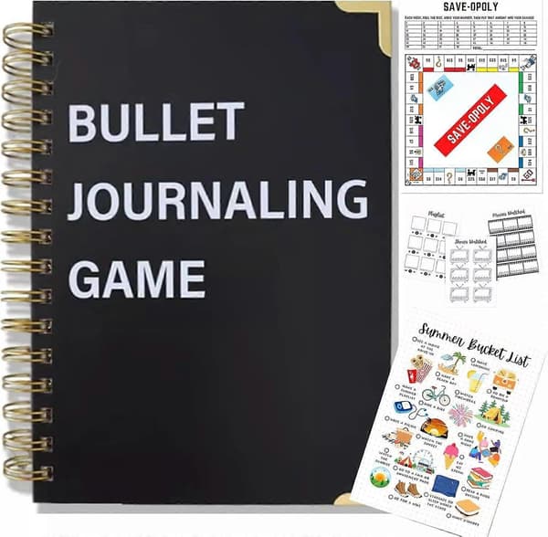 Bullet Journal Game Notebook, Double Spiral Binding, Economic Expense Tracker Pack
