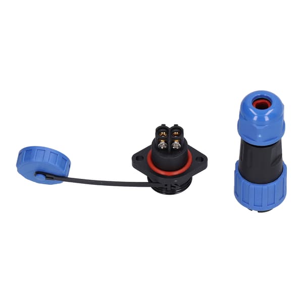 Waterproof Connector 2 Pin IP68 Aviation Power Socket 250V 20A Flanged for Cable Wire LP16