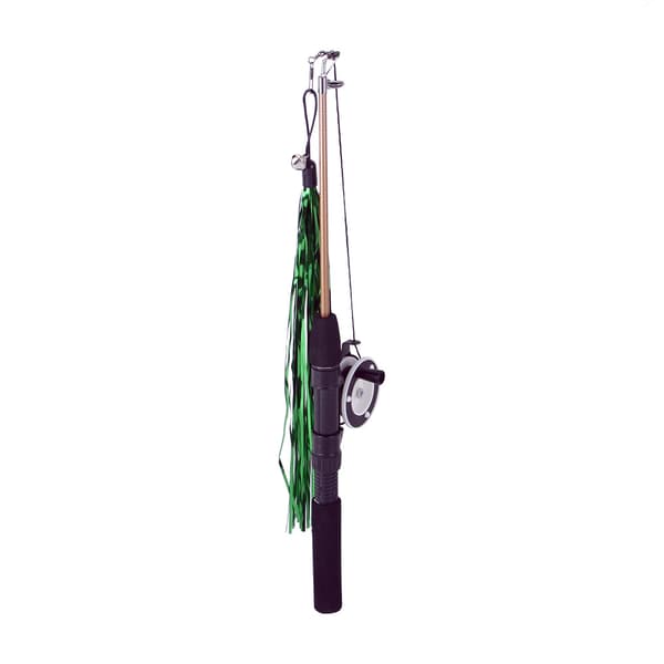 Two Retractable Fishing Rod Cat Wands Feather Replacement Head Approx