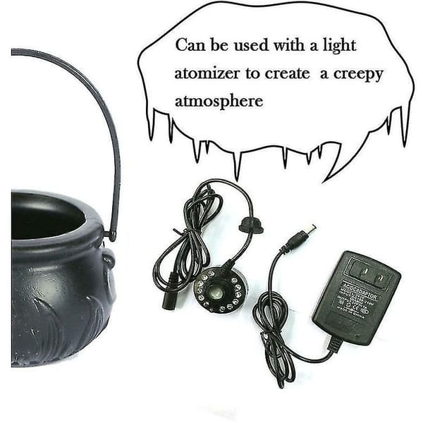 Halloween Witch Cauldron Smoke Fog Machine Led Cauldron Witch Halloween Smoke Device Color Changing Prop