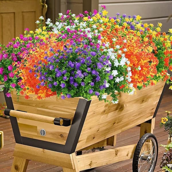 4-pak kunstige UV-resistente eukalyptusplanter til udendørs og