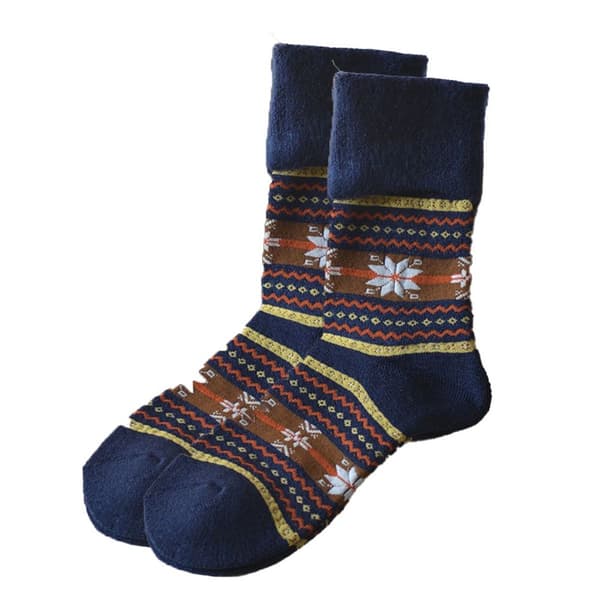 Women's Wool Hiking Socks, Warm, Thick, Winter Boots, Navy, KLB
