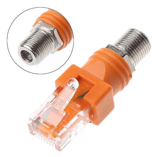 F Hun til RJ45 Han Koaksial Tynd Koblingsadapter RJ45 til RF-stikkonverter