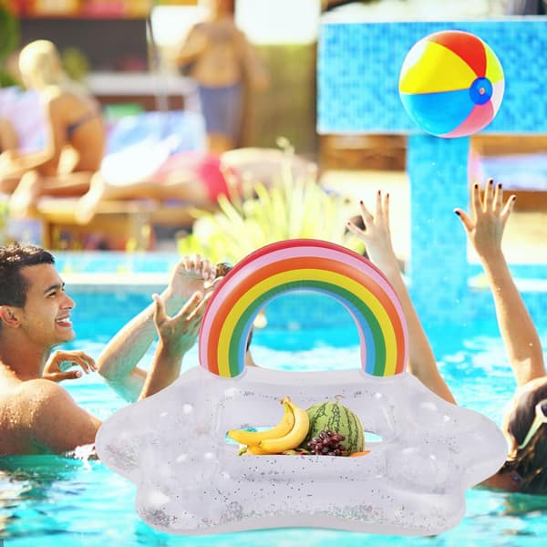 Inflatable Cup Holder, 2 in 1 Floating Tray, Floating Cup Holder, Inflatable Drink Holder for Pool, Inflatable Bar Tray
