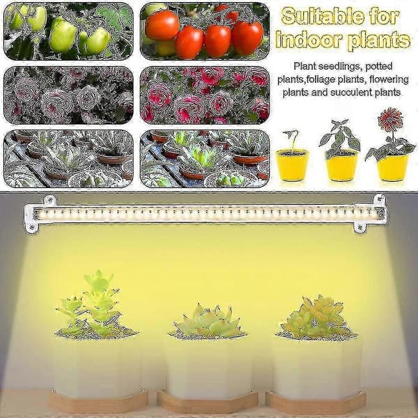 LED Grow Light Strips for Indoor Plants, Full Spectrum Sunlight 42-288 LED Plant Lamp with Automatic Timer for Shelves Hydroponic Succulent