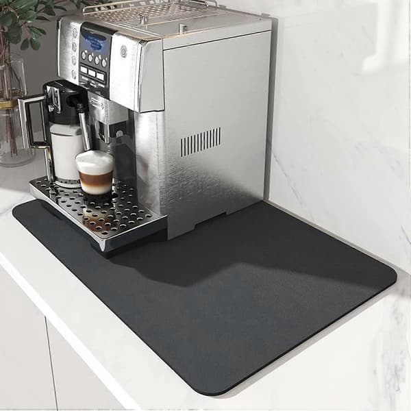 2X Coffee Mat Hides Stains Rubberized Absorbent Dish Drying Mat for Kitchen Counter Coffee Bar Acc