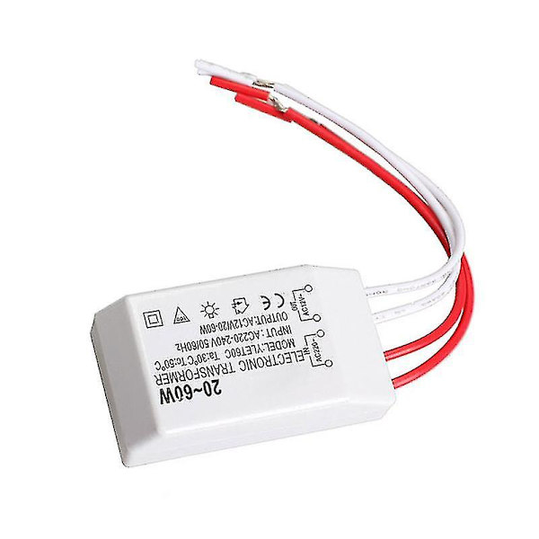 20-60W halogenlampe Elektronisk transformator Spotlight Adapterenhet 220V til AC12V