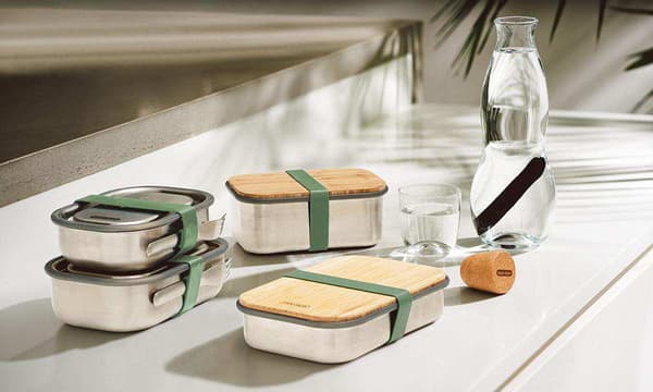 Black + Blum Matboks i rustfritt stål, stor, havfarget 0.5