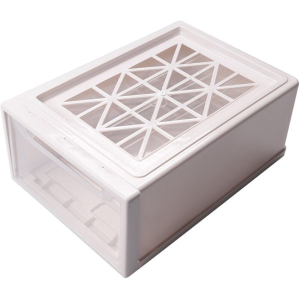 Household Beige PP Transparent Stackable Drawer Storage Box Container Organizer Set-XL