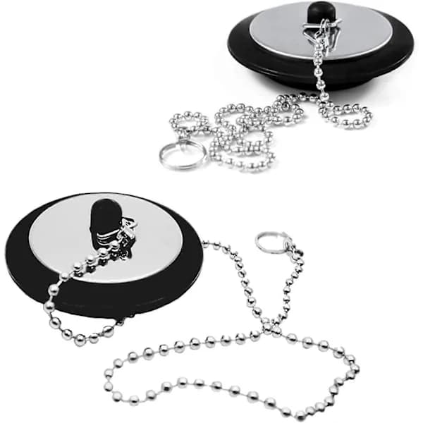 2 Pieces Universal Bathtub Plugs, Sink Plug Replacement (Size 1.65\" to 1.77\", Chain 16.5\")