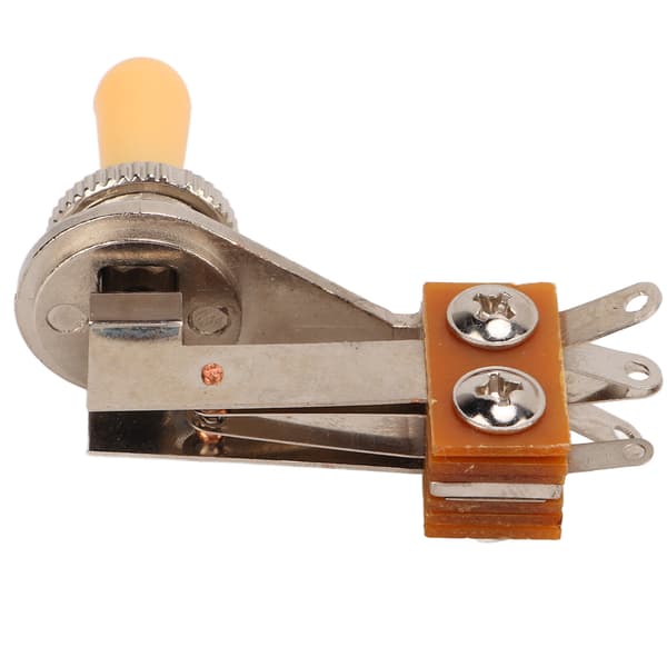 3-Way L-Shaped Toggle Switch Electric Guitar Pickup Selector Replacement Tone Control Parts Cream Yellow Cap