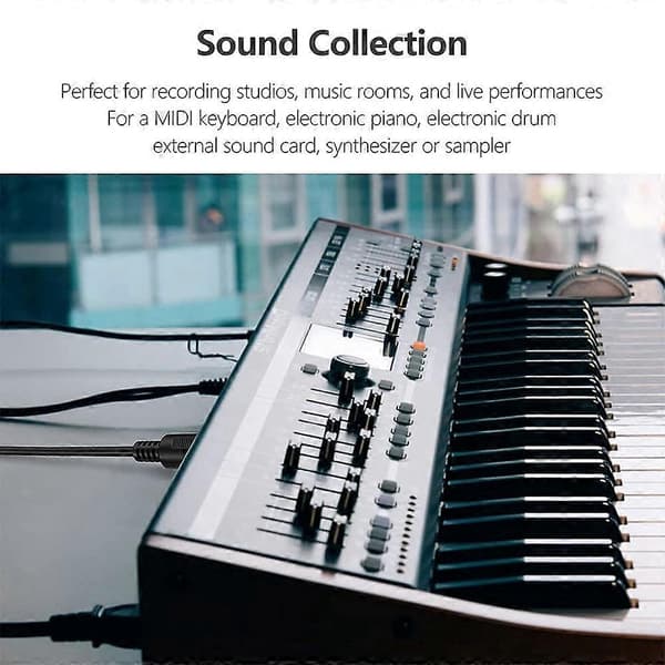 2-pak 5-Pin DIN MIDI-kabel, 90 cm Han til Han 5-Pin MIDI-kabel til MIDI-keyboard, Keyboard Synth