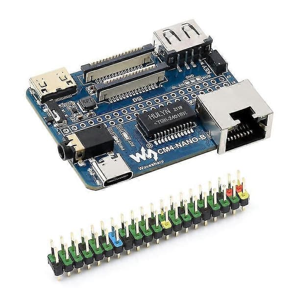 Nano bundkort (b) til Raspberry Pi Compute Module 4 Lite/eMMC, samme størrelse som CM4 med Mipi-port