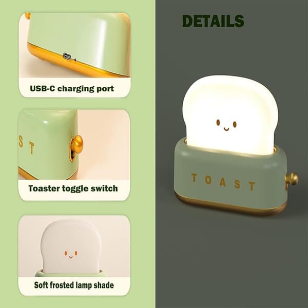 Cute Night Light, Dimmable LED Night Light, Rechargeable Desk Lamp