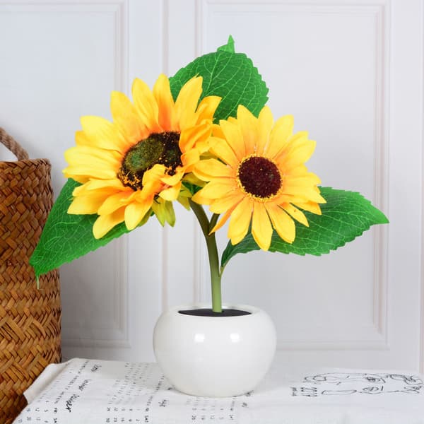LED Table Lamp Battery Operated Portable Night Light Simulation Flower