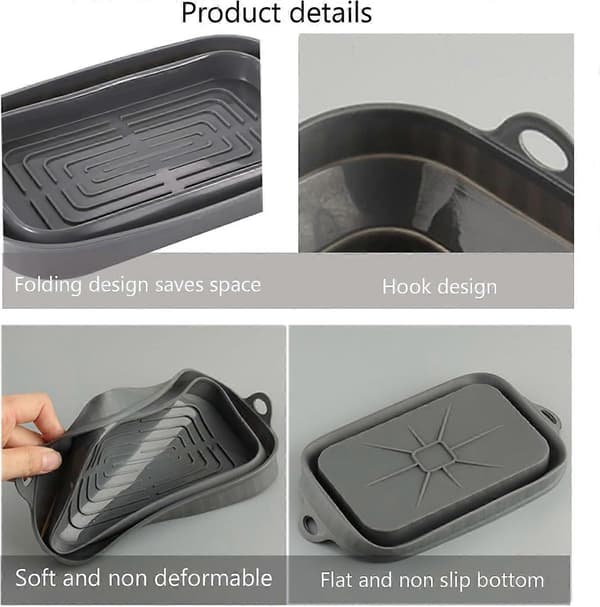 Silikoneform til Airfryer, genanvendelig silikoneform, universelt tilbehør til Airfryer, silikonekurv