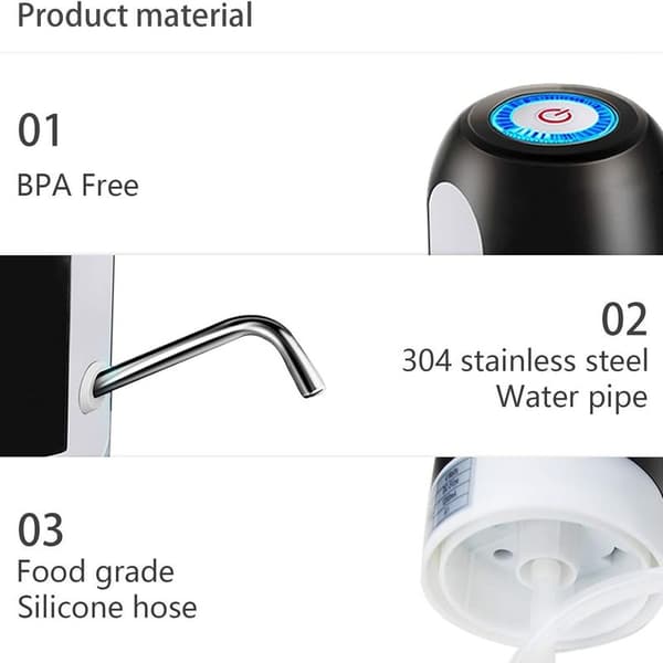 Vanndispenser Elektrisk Bærbar USB-lading 5 Gallon Flaskevannpumpe