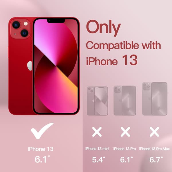 iPhone 13 Deksel, Silikondeksel, 6,1 Tommer, Rød