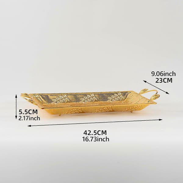Rektangulär Serveringsbricka Frukt Dessert Display Robust Modern Bricka Vanity Bricka för Toalettbord Hushåll Sovrum Frukost Dessert