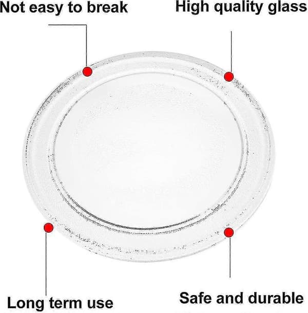 Universaali mikroaaltouunin lasilevy pidikkeellä, 245 mm/24,5 cm/9,65 tuumaa