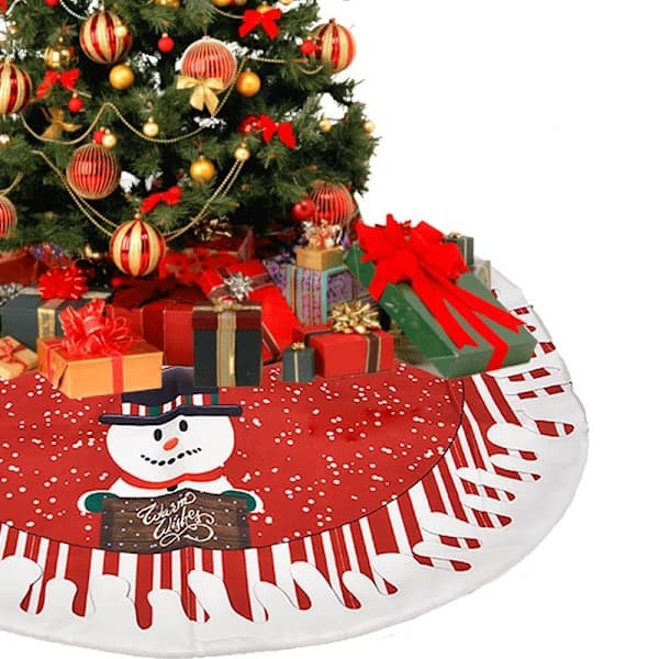 78cm Christmas Tree Round Mat Base Floor Protector Christmas Decoration (Snowman)