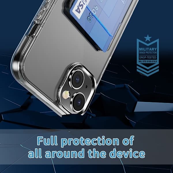 iPhone 15 Plus Hybridfodral med kortfack Transparent