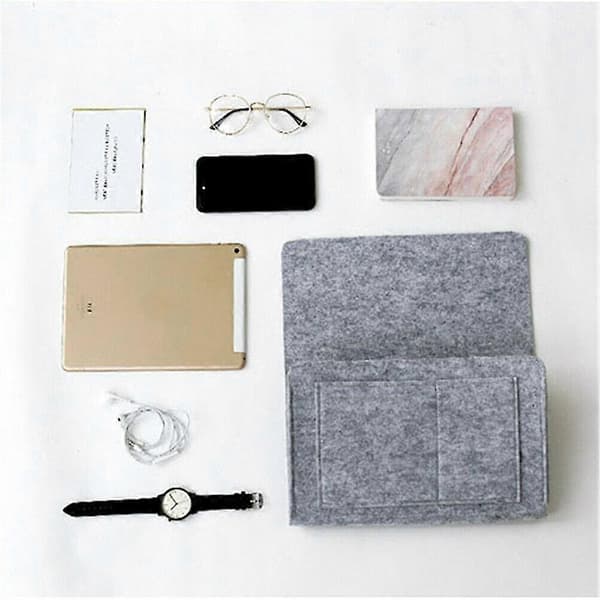 Felt Bedside Caddy with Pockets Bed Sofa Desk Hanging Storage Organizer for Phone Magazines