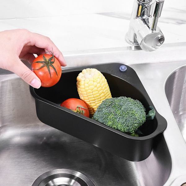Multifunctional Corner Sink Drain Rack Suction Cup Bowl Sponge Holder Kitchen Storage Organizer