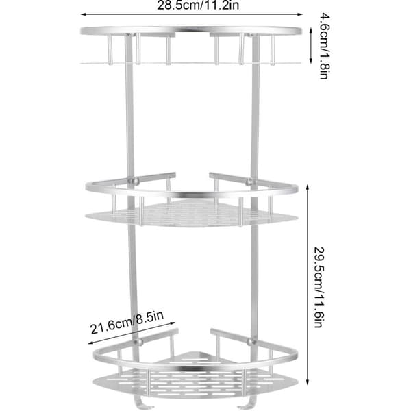 3-Tier Wall Mounted Shower Caddy for Toilet and Kitchen