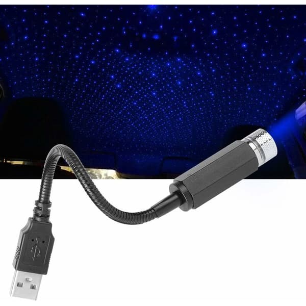 Bilstjernehimmel, bilinteriør USB-stemningslys LED-takatmosfærelys for biltak (lys lilla blå)