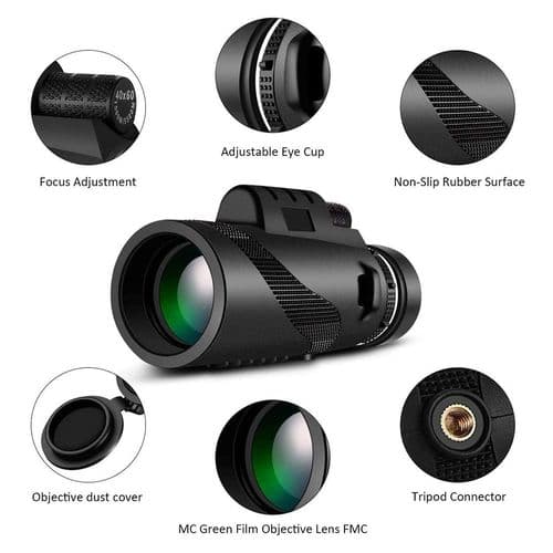 Monocular Telescope, 40 x 60 High-Performance HD Monocular with Smartphone Holder
