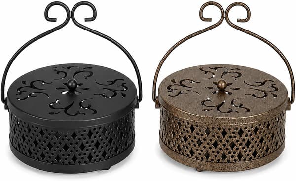 Two-pack mosquito coils with handle, portable retro-style incense burners, suitable for both indoor and outdoor use