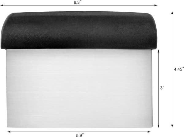 Stainless Steel Dough Scraper, Black, 15x11cm, Kitchen Utensil