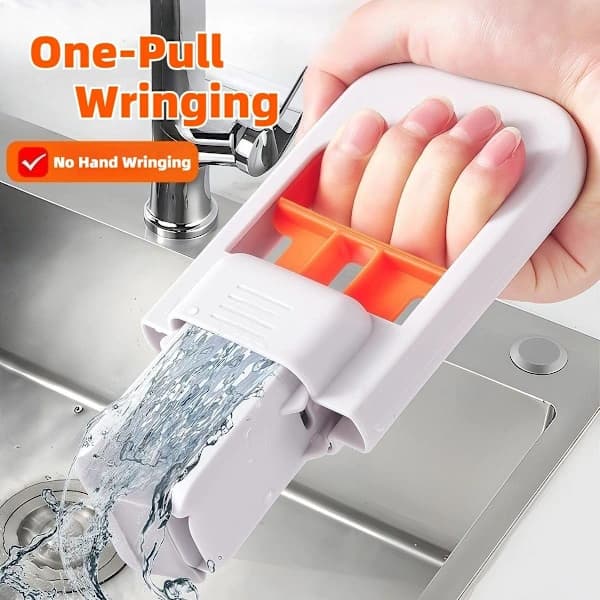 2026 New Mini Foldable Desk Mop, Mini Mops for Small Spaces with Self-Wringing Handle - Portable Small Mops for Bathroom & Kitchen Counters