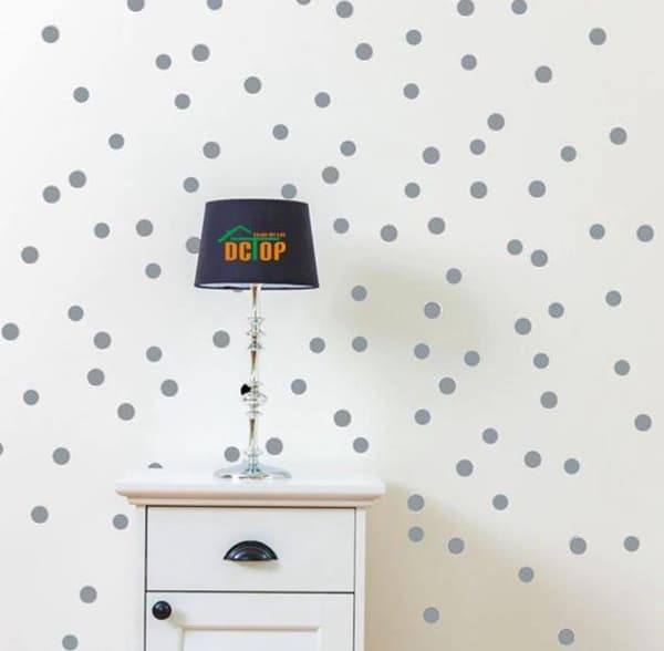 Wall Stickers - Dots - Circles - Wall Decoration - Universal - 3 cm diameter - 54 pieces - Grey