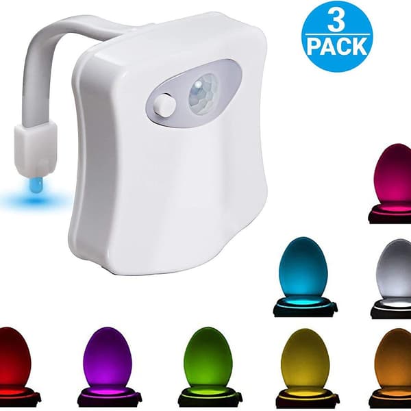 3-pack toalett nattljus sensor PIR rörelsesensor färgförändrande belysning KLB