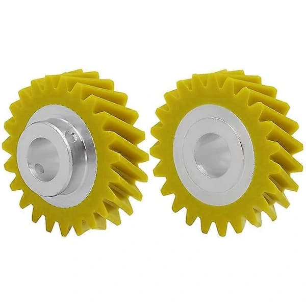 Worm Gear Replacement, Nylon Components for KitchenAid Whirlpool Kenmore Stand Mixers, 2-Pack Yellow
