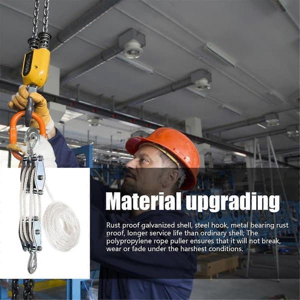 Blok og talje Hejsesystem Reb Talje Hejs Kraftig 15m
