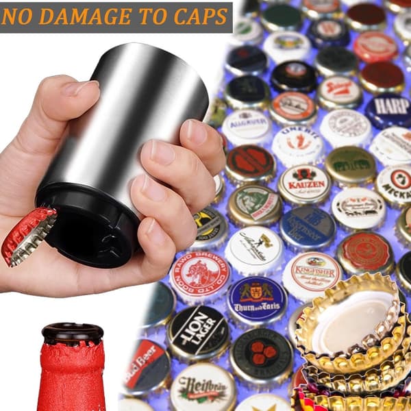 Stainless Steel Bottle Opener for Beer and Drinks Automatic Easy Opening for Home Bar Party Gift