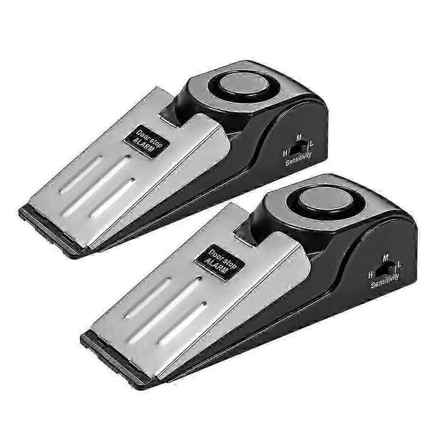 Halkfria dörrstoppar i gummi med 120 dB-larm, 2-pack