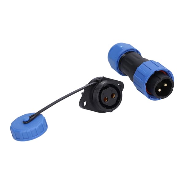 Waterproof Connector 2 Pin IP68 Aviation Power Socket 250V 20A Flanged for Cable Wire LP16