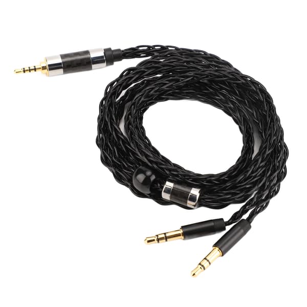 Headphone Cable 8 Core 2.5mm Balanced Plug to Dual 3.5mm Plug Silver-Plated Replacement Cable for Headphones
