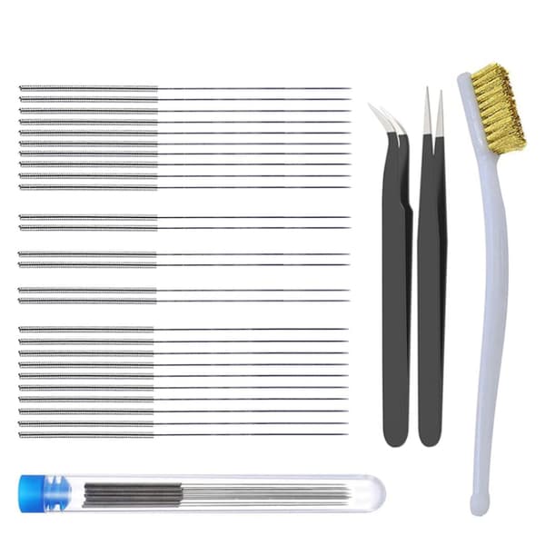 30pcs 3D Printer Parts Bendable Nozzle Cleaner Hotend Cleaning Needle Drill Bit Brush Tweezers Tool Kit For Cr10 3