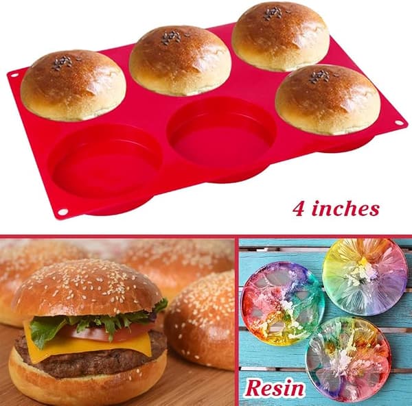 DIY Homemade Cake Burger Kitchen Utensil 6-hole Silicone Cylinder